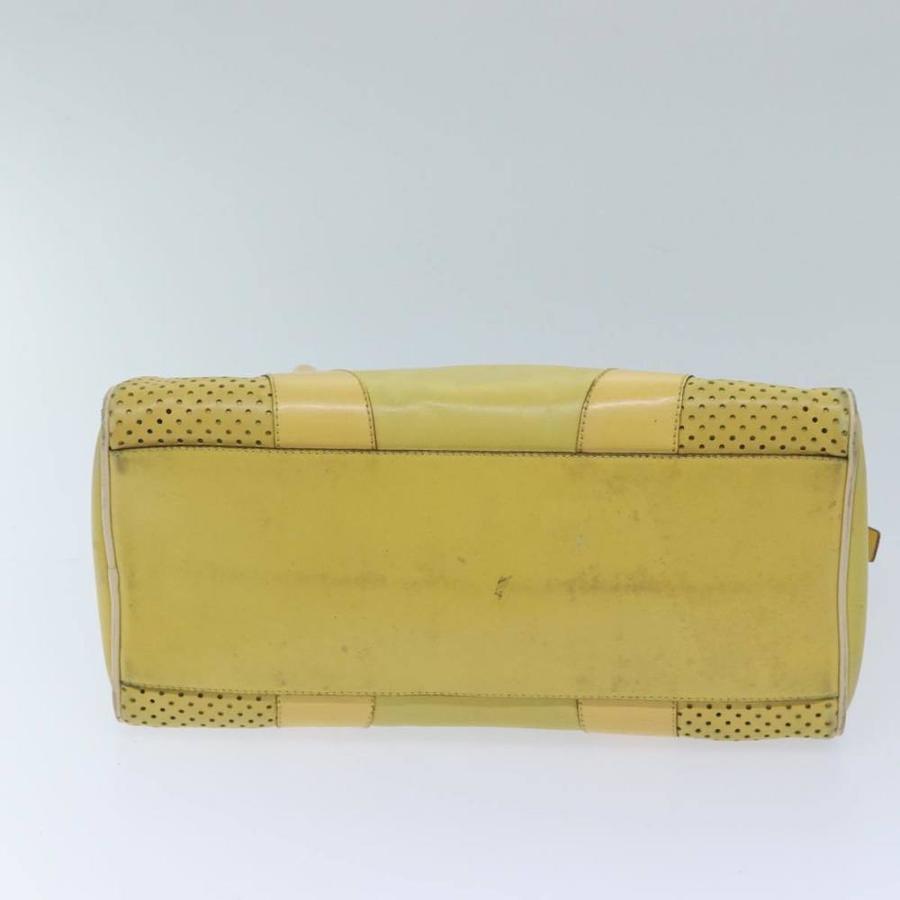 PRADA Hand Bag Leather Yellow Auth bs13198 - Picture 9 of 16